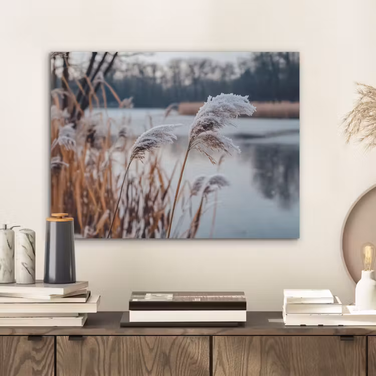Riet - Gras - Natuur - Winter - Meer PET vilt klein -sfeer1