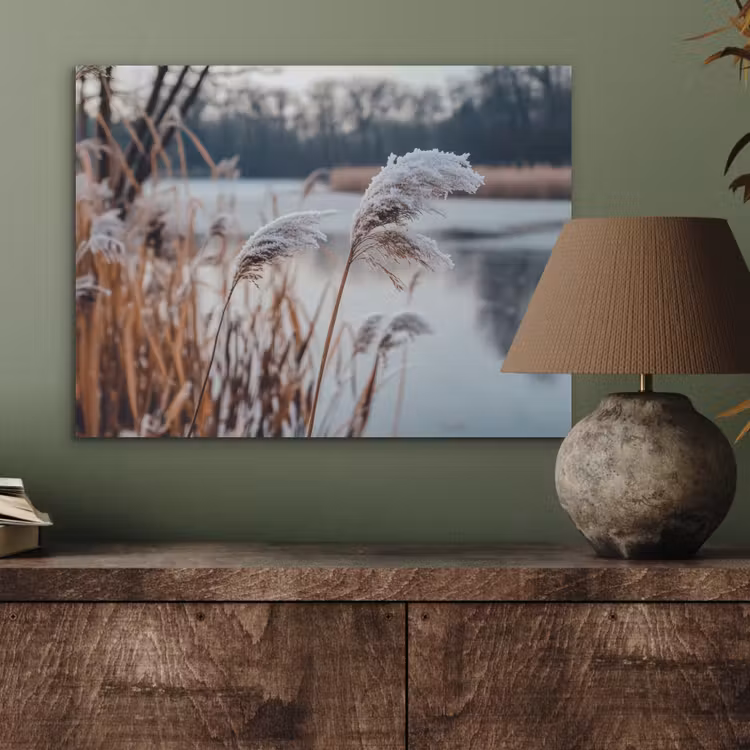 Riet - Gras - Natuur - Winter - Meer PET vilt klein -sfeer2