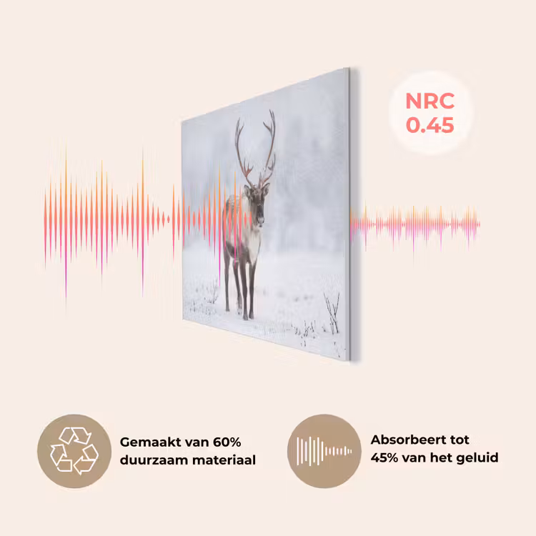 Rendier - Gewei - Toendra - Sneeuw - Wild PET vilt klein -USP_NL