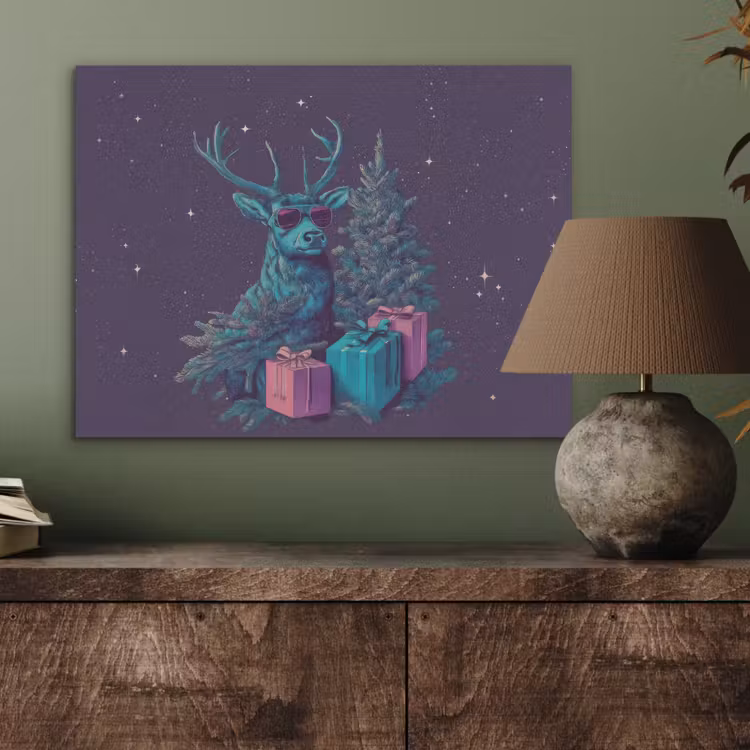 Rendier - Zonnebril - Neon - Kerstboom PET vilt klein -sfeer2