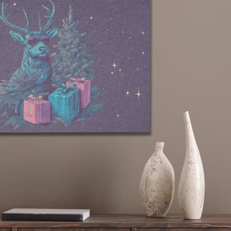 Rendier - Zonnebril - Neon - Kerstboom PET vilt klein -sfeer6_closeup