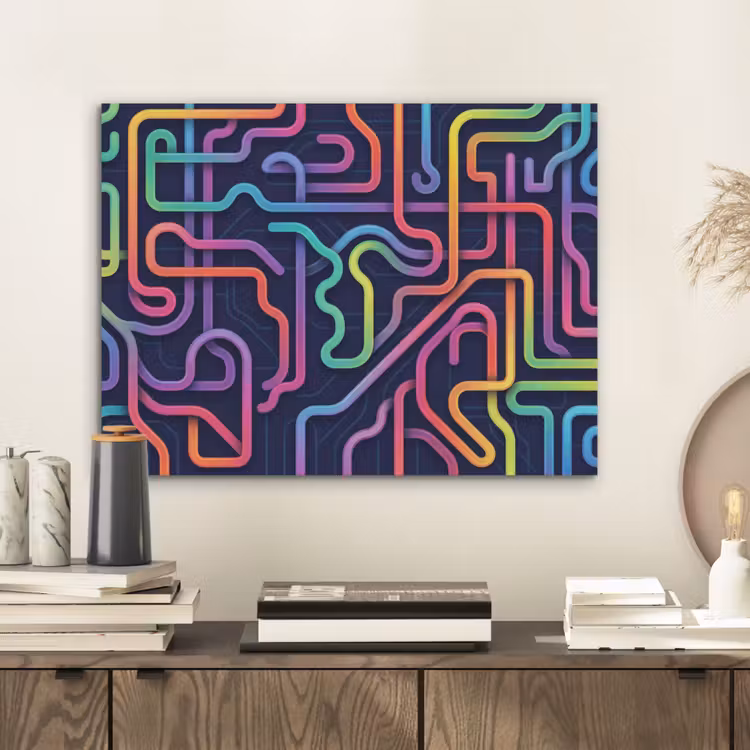 Retro - Abstract - Neon PET vilt klein -sfeer1
