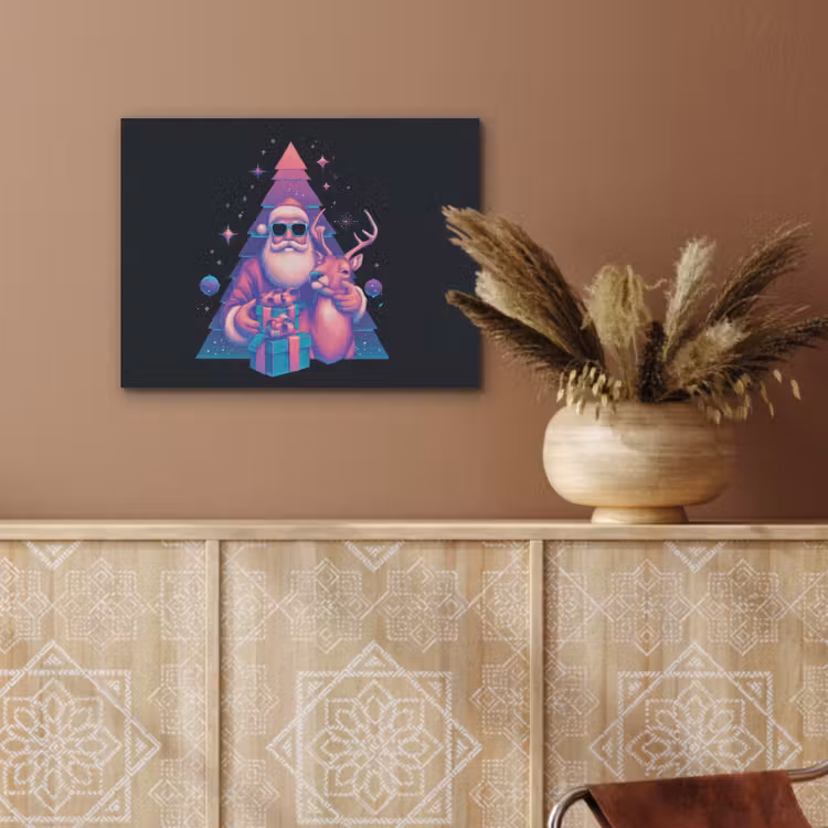 Retro - Kerstman - Rendieren - Kerstboom PET vilt klein -sfeer4