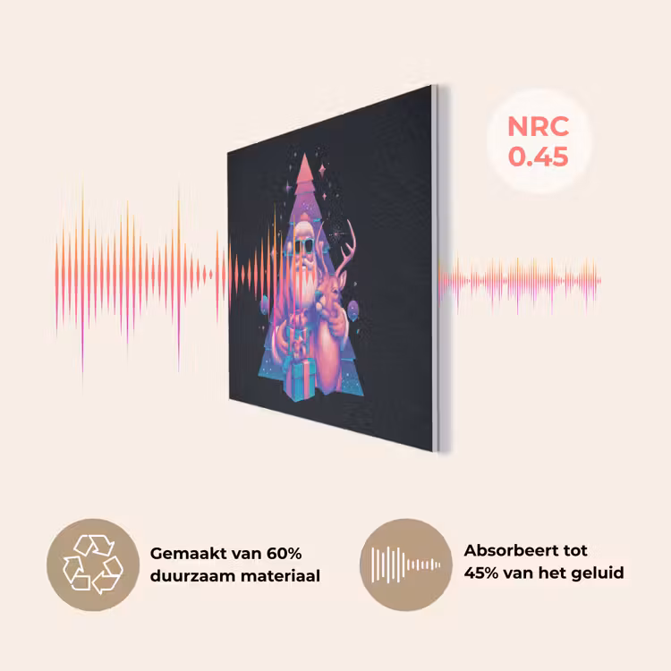Retro - Kerstman - Rendieren - Kerstboom PET vilt klein -USP_NL