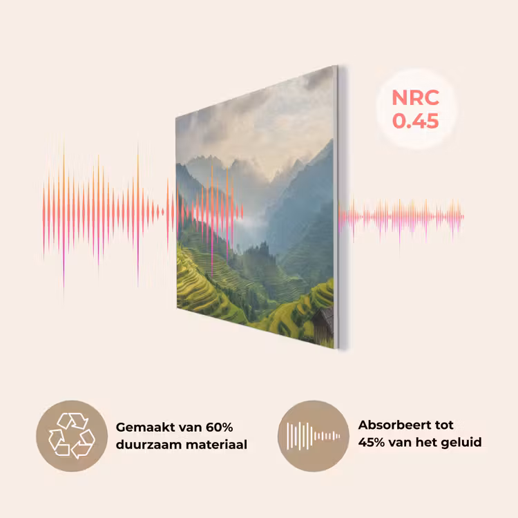 Rijstvelden - Bergen - Groen - Natuur PET vilt middel -USP_NL