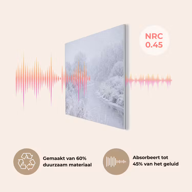 Rivier - Sneeuw - Bos - Winter - Schilderachtig PET vilt klein -USP_NL
