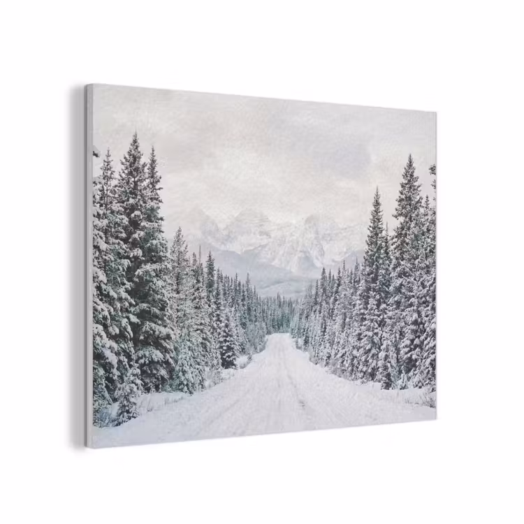 Weg - Sneeuw - Naaldbos - Winter - Avontuurlijk PET vilt klein -3d