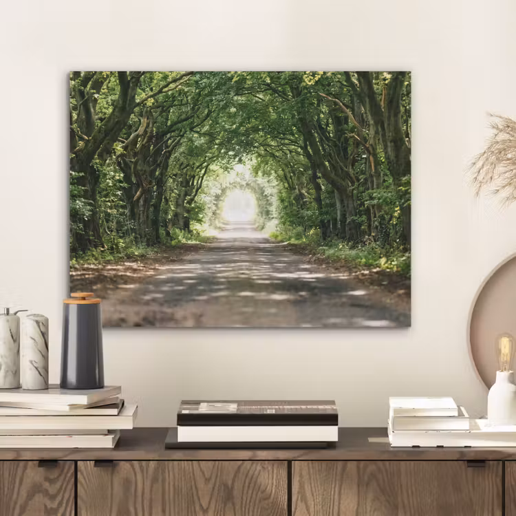 Weg - Bomen - Natuur - Groen PET vilt klein -sfeer1