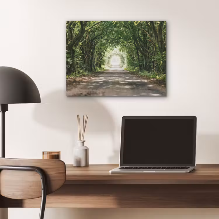 Weg - Bomen - Natuur - Groen PET vilt klein -sfeer5