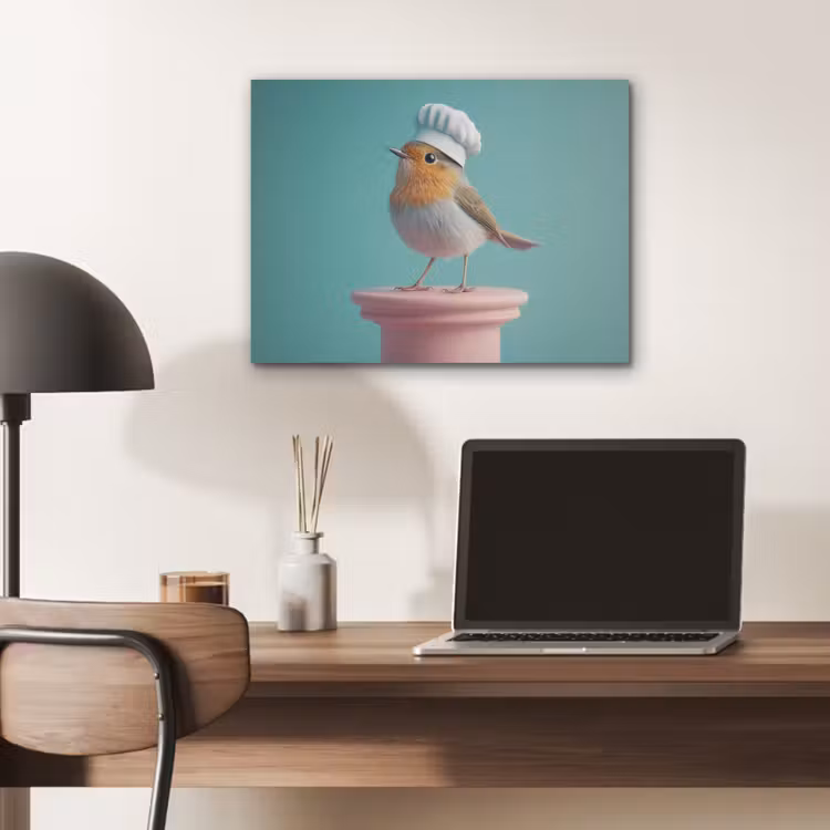 Roodborstje - Vogel - Koksmuts - Sokkel PET vilt klein -sfeer5