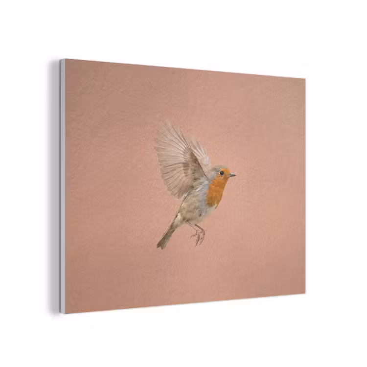 Roodborst - Natuur - Roze PET vilt klein -3d
