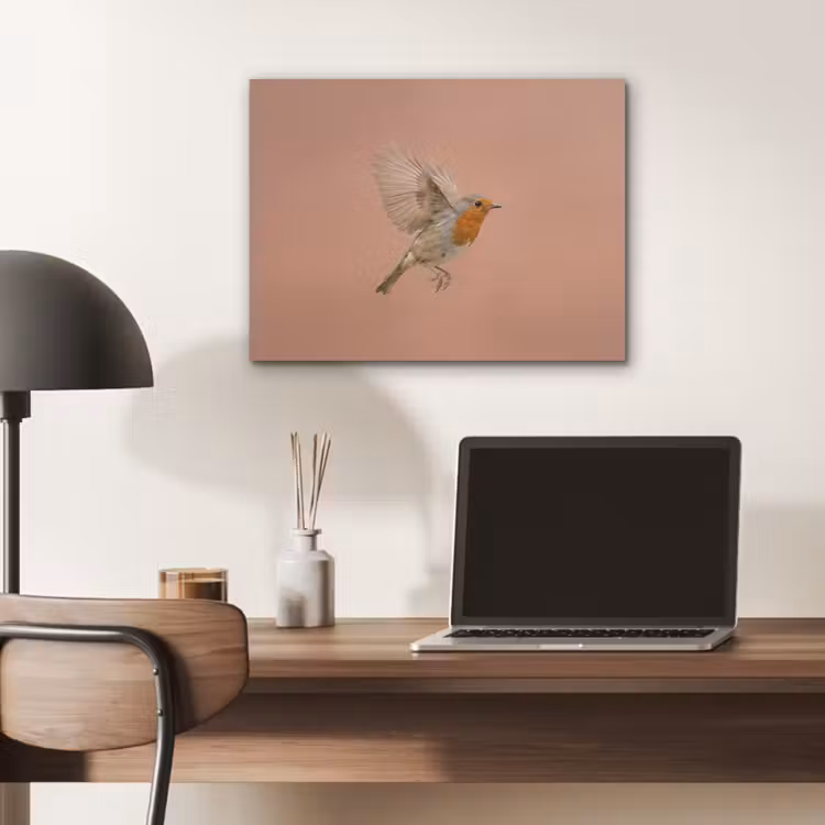 Roodborst - Natuur - Roze PET vilt klein -sfeer5