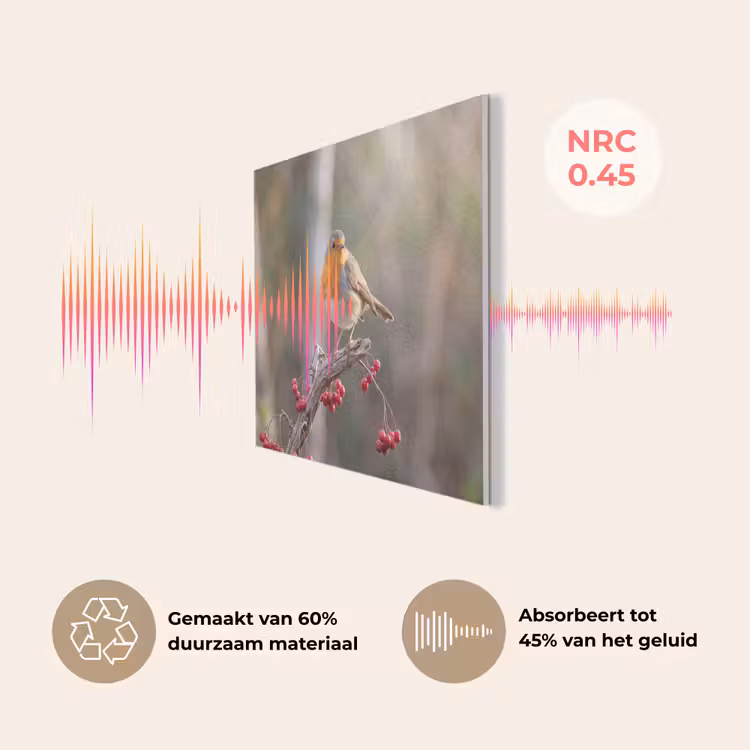 Roodborst - Tak - Bessen - Natuur PET vilt klein -USP_NL