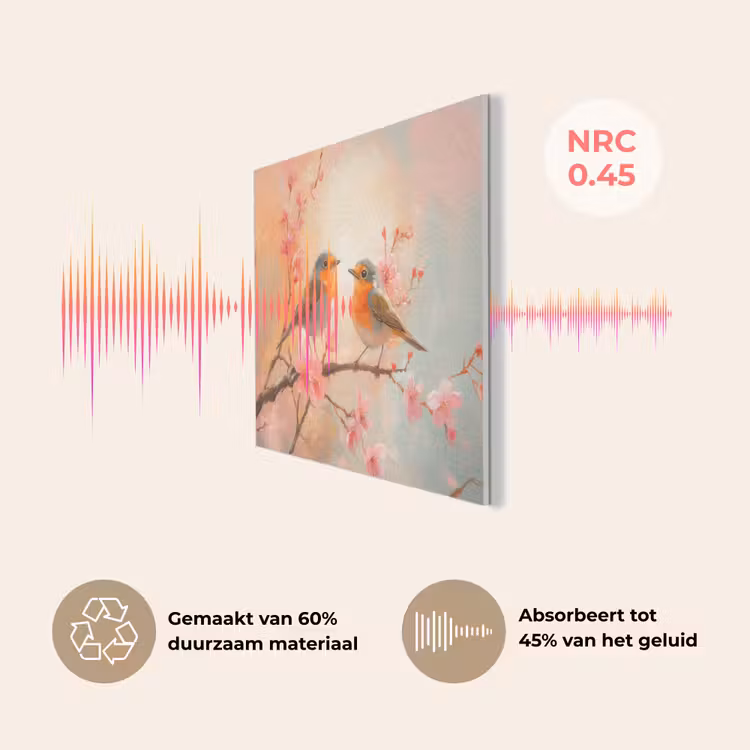 Roodborstjes - Sierlijk - Bloesemtak PET vilt klein -USP_NL