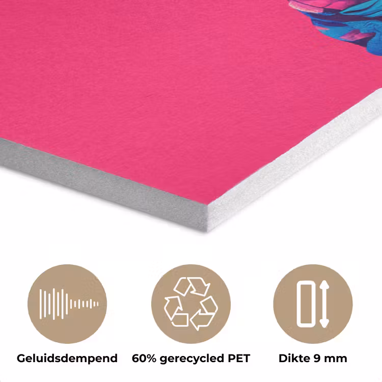 Haan - Kleurrijk - Kimono - Roze PET vilt klein -closeup_NL