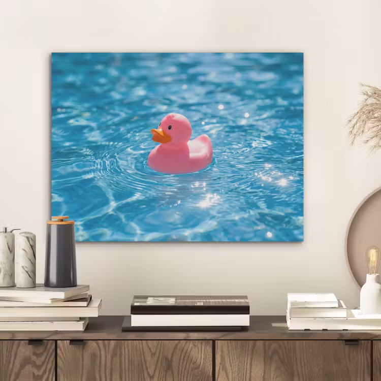 Badeend - Dobberend - Roze PET vilt klein -sfeer1