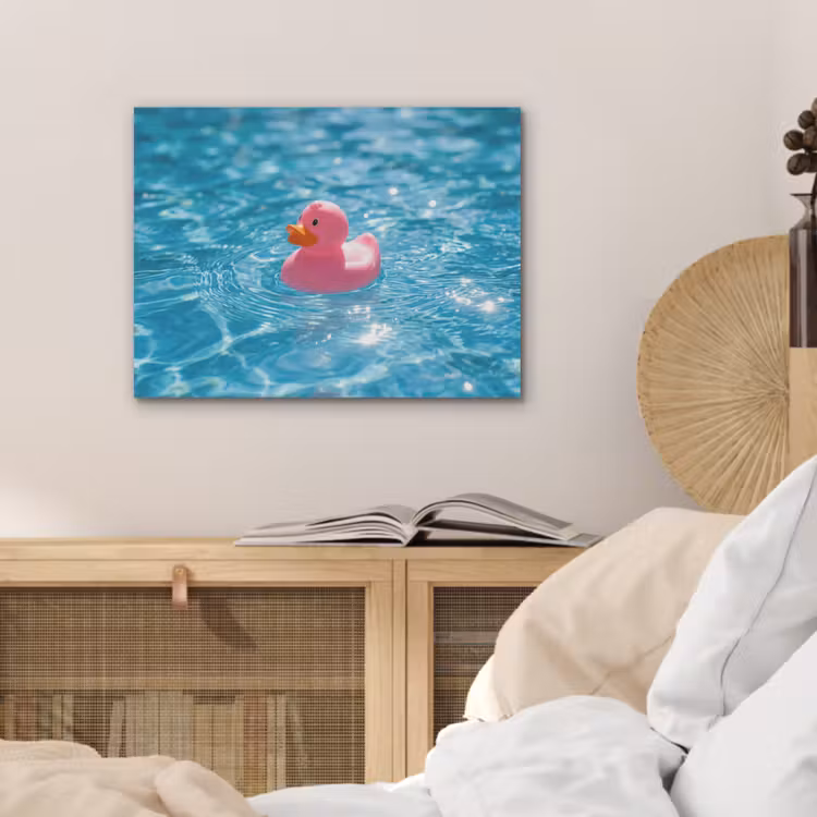 Badeend - Dobberend - Roze PET vilt klein -sfeer3