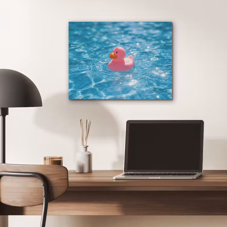 Badeend - Dobberend - Roze PET vilt klein -sfeer5