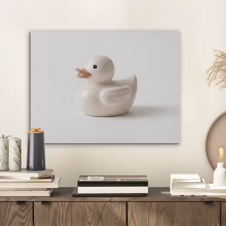 Badeend - Minimalistisch - Wit PET vilt klein -sfeer1