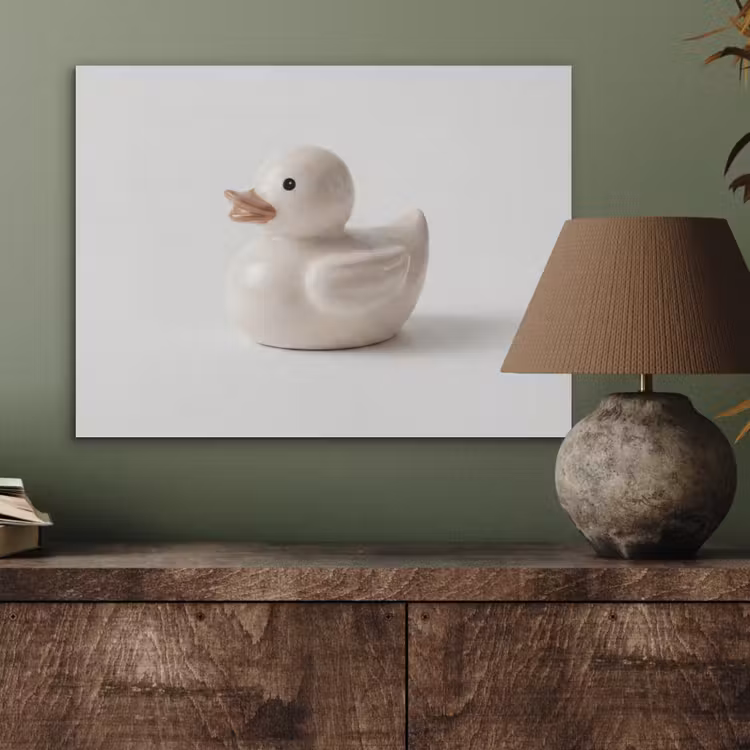 Badeend - Minimalistisch - Wit PET vilt klein -sfeer2