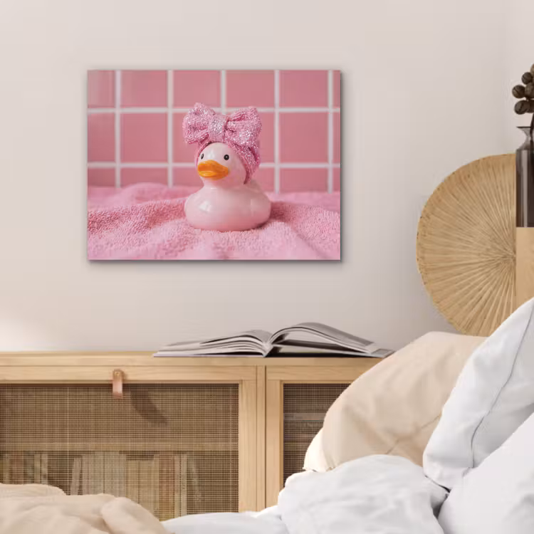 Badeend -Strik - Roze PET vilt klein -sfeer3