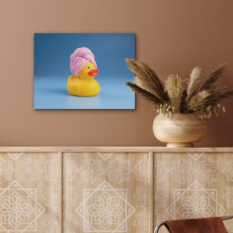 Badeend - Handdoek - Blauw PET vilt klein -sfeer4