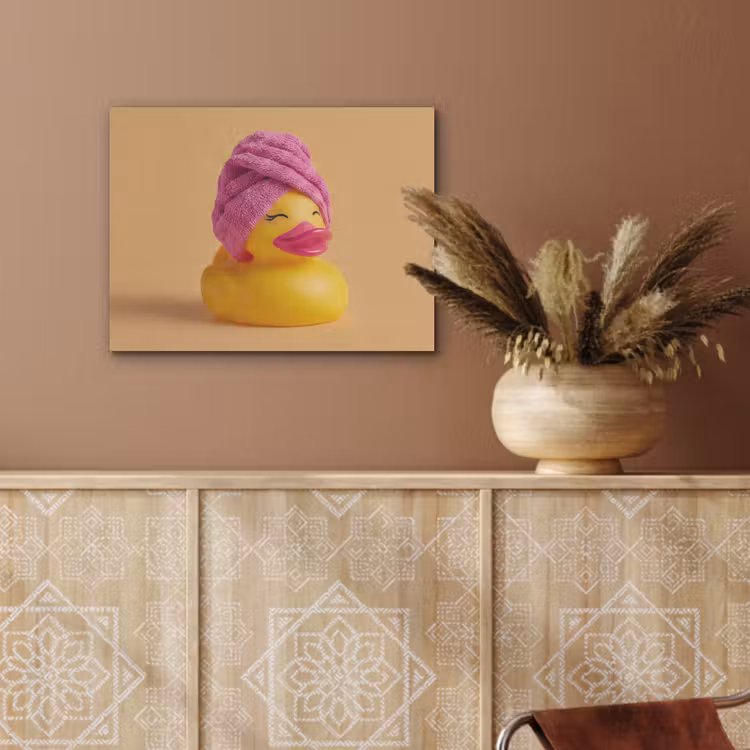 Badeend - Handdoek - Kleurrijk PET vilt klein -sfeer4