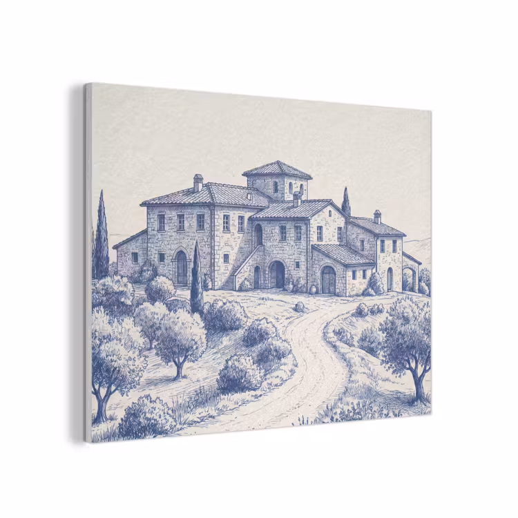 Rustiek - Landgoed - Blauw PET vilt klein -3d