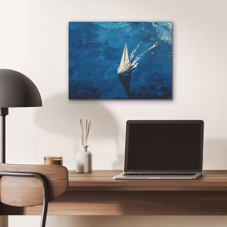 Zeilboot - Water - Abstract - Schaduw PET vilt klein -sfeer5