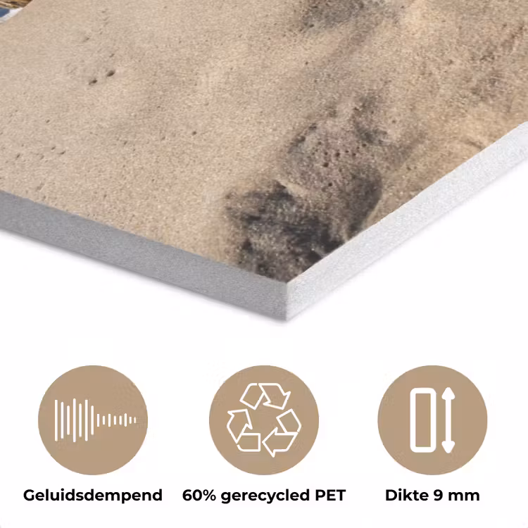 Zand - Strand - Paal - Water - Zomer PET vilt klein -closeup_NL
