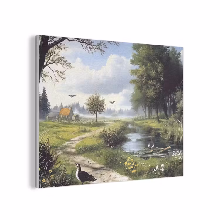Zandpad - Groen landschap - Water PET vilt klein -3d