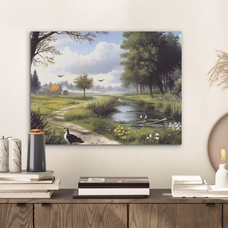 Zandpad - Groen landschap - Water PET vilt klein -sfeer1