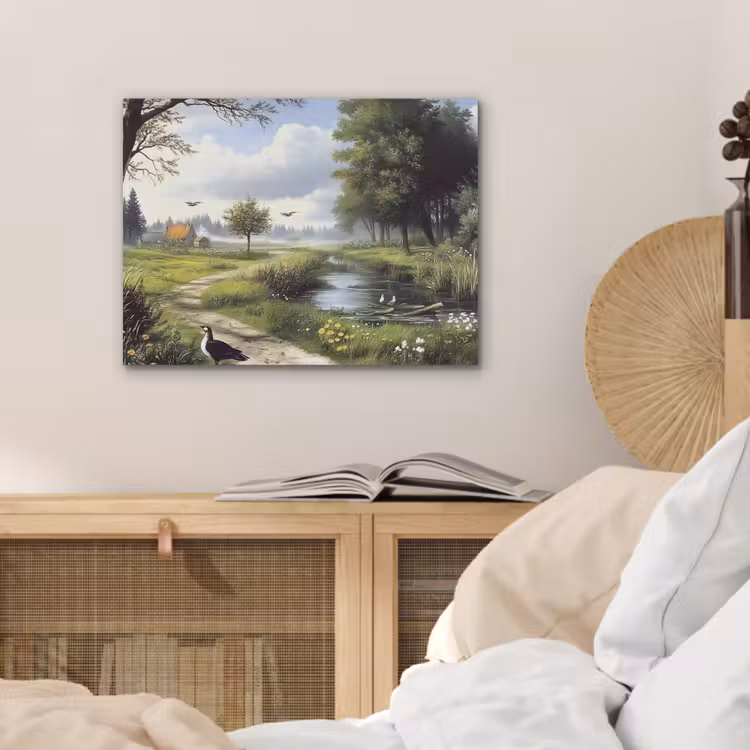 Zandpad - Groen landschap - Water PET vilt klein -sfeer3