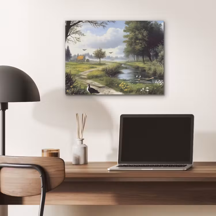 Zandpad - Groen landschap - Water PET vilt klein -sfeer5