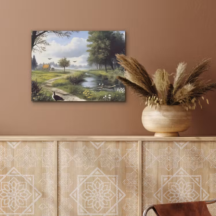 Zandpad - Groen landschap - Water PET vilt klein -sfeer4
