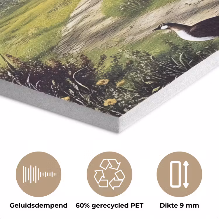 Zandpad - Groen landschap - Water PET vilt klein -closeup_NL