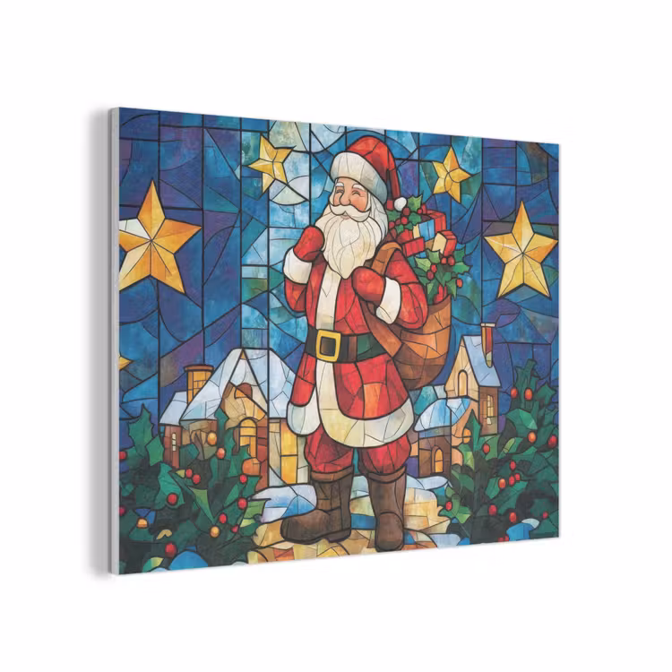 Kerstman - Glas - Kleurrijk PET vilt klein -3d