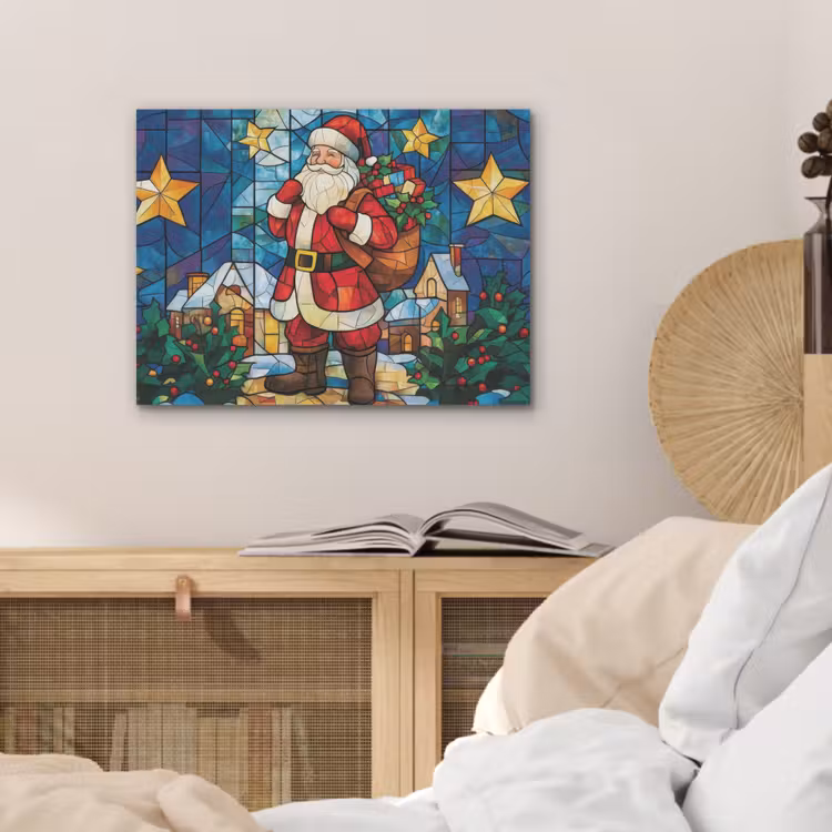 Kerstman - Glas - Kleurrijk PET vilt klein -sfeer3