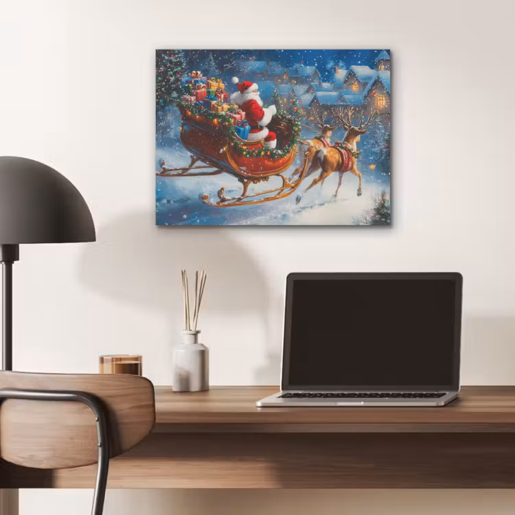 Kerstman - Rendier - Kerst - Sneeuw PET vilt klein -sfeer5