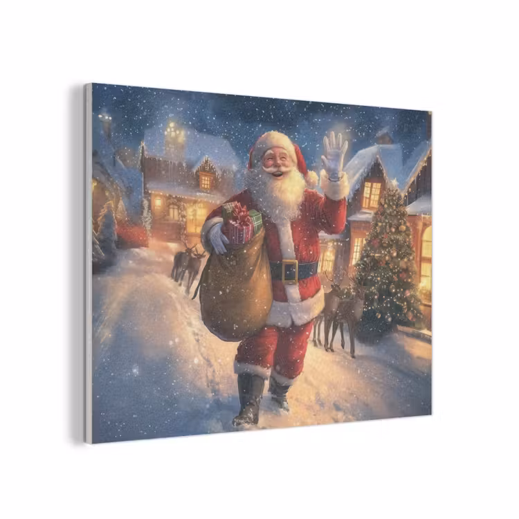 Kerstman - Dorp - Hert - Donker PET vilt klein -3d