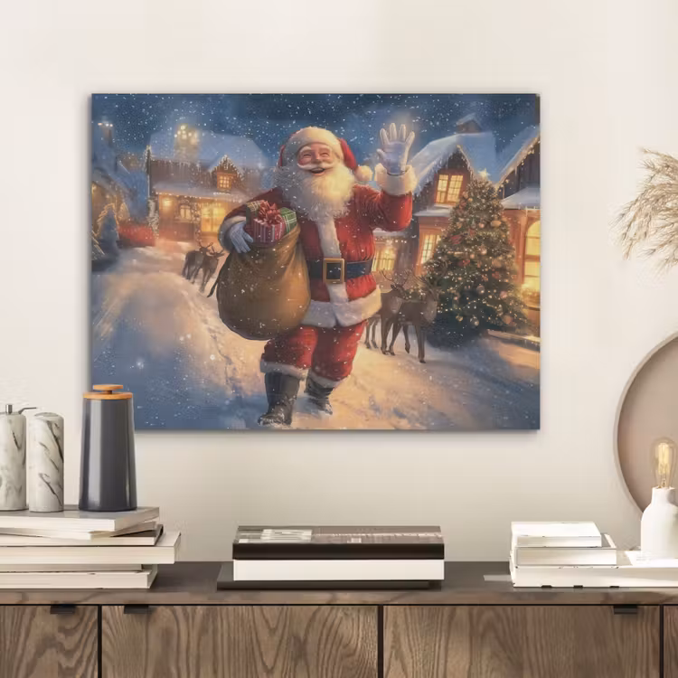 Kerstman - Dorp - Hert - Donker PET vilt klein -sfeer1