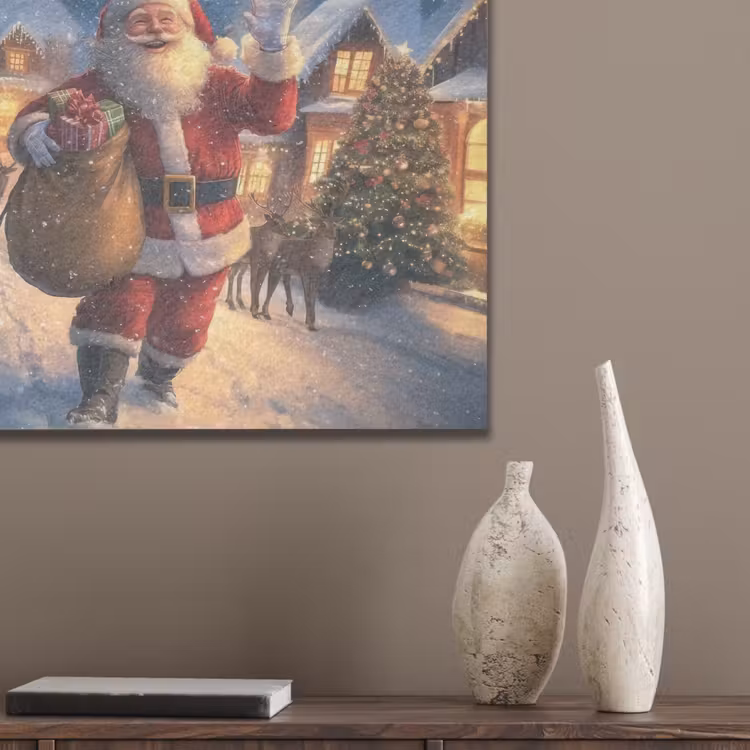 Kerstman - Dorp - Hert - Donker PET vilt klein -sfeer6_closeup