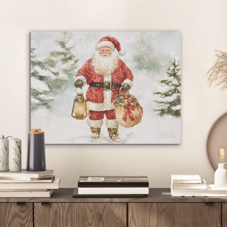 Kerstman- Winter - Sneeuw - Wit - Rood PET vilt klein -sfeer1