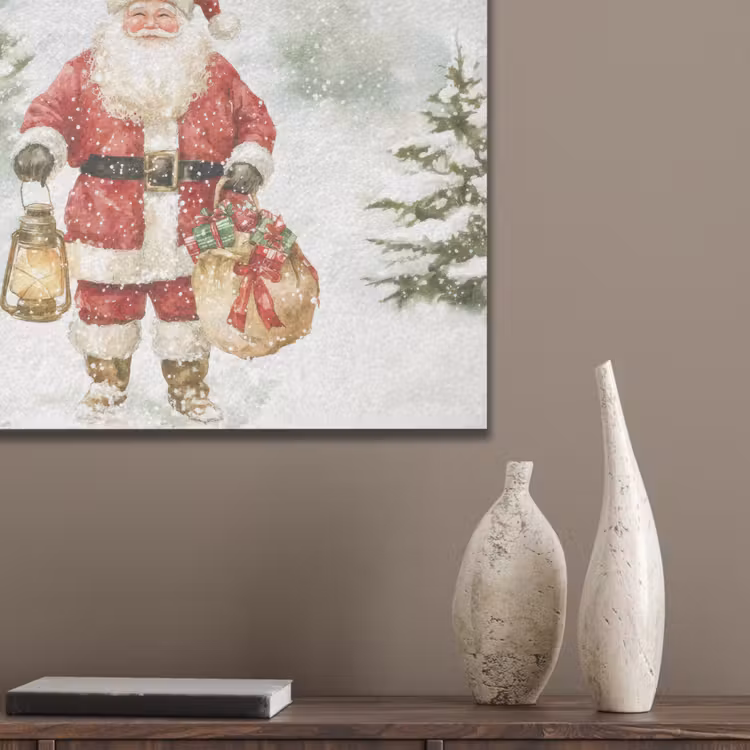 Kerstman- Winter - Sneeuw - Wit - Rood PET vilt klein -sfeer6_closeup