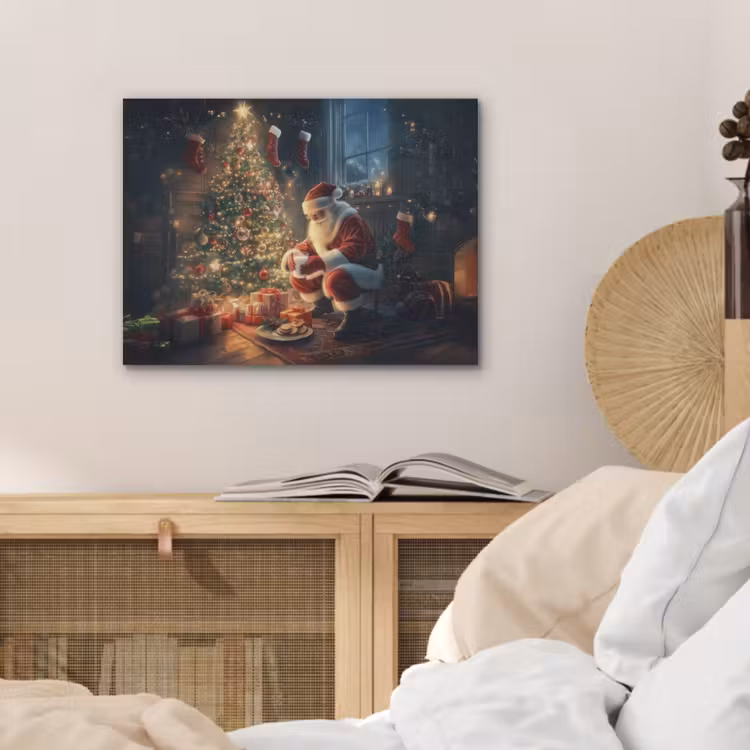 Kerstman - Haard - Donker PET vilt klein -sfeer3