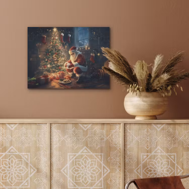 Kerstman - Haard - Donker PET vilt klein -sfeer4