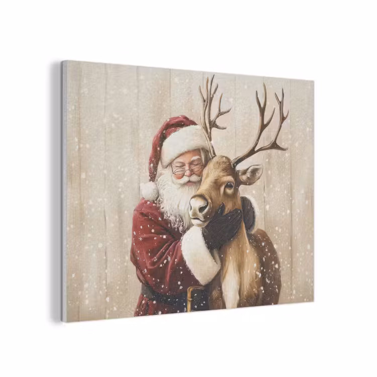 Kerstman - Rendier - Sneeuw - Kleurrijk PET vilt klein -3d
