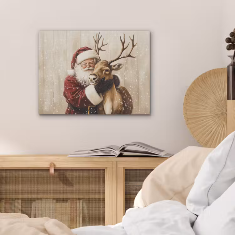 Kerstman - Rendier - Sneeuw - Kleurrijk PET vilt klein -sfeer3