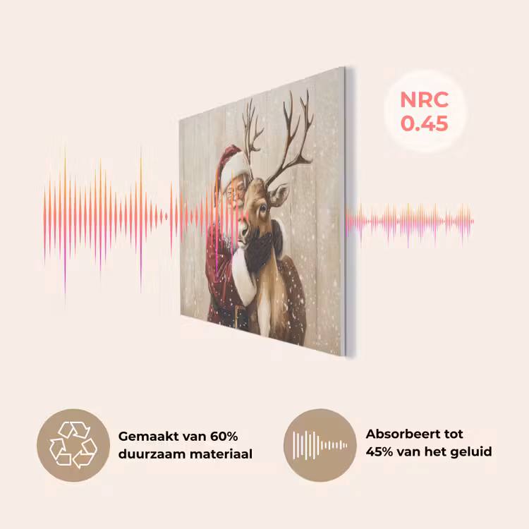 Kerstman - Rendier - Sneeuw - Kleurrijk PET vilt klein -USP_NL