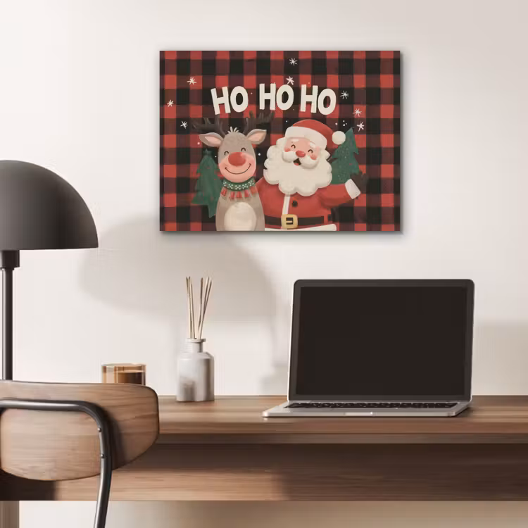 Kerstman - Rendier - Tekst - Rood - Zwart PET vilt klein -sfeer5